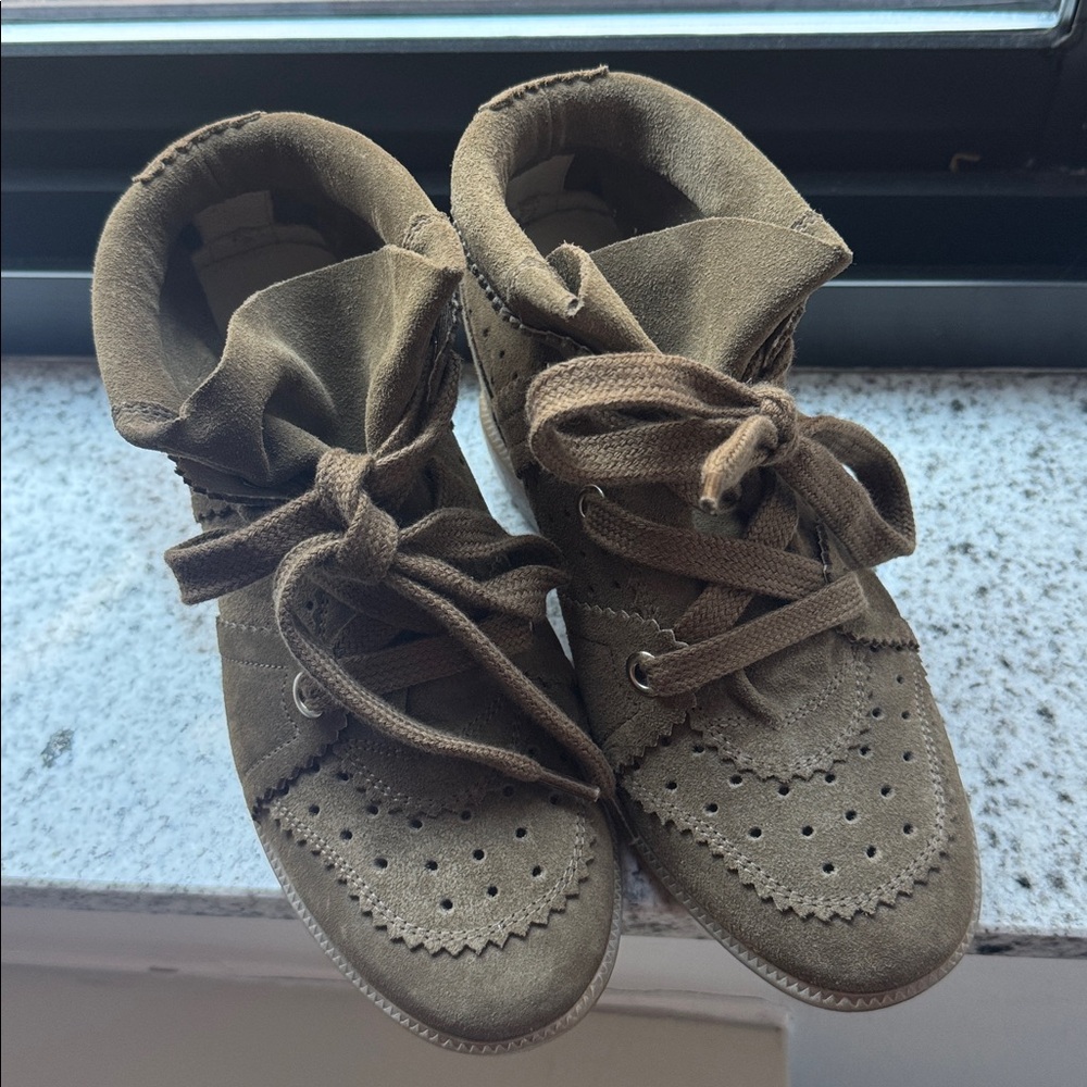 Isabel Marant Bobby perforated suede wedge sneakers brand new size 36 - Picture 4 of 8